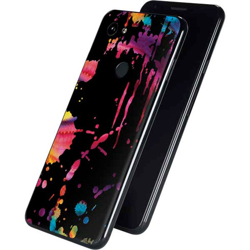 Chromatic Splatter Black Google Pixel 3a XL Skin